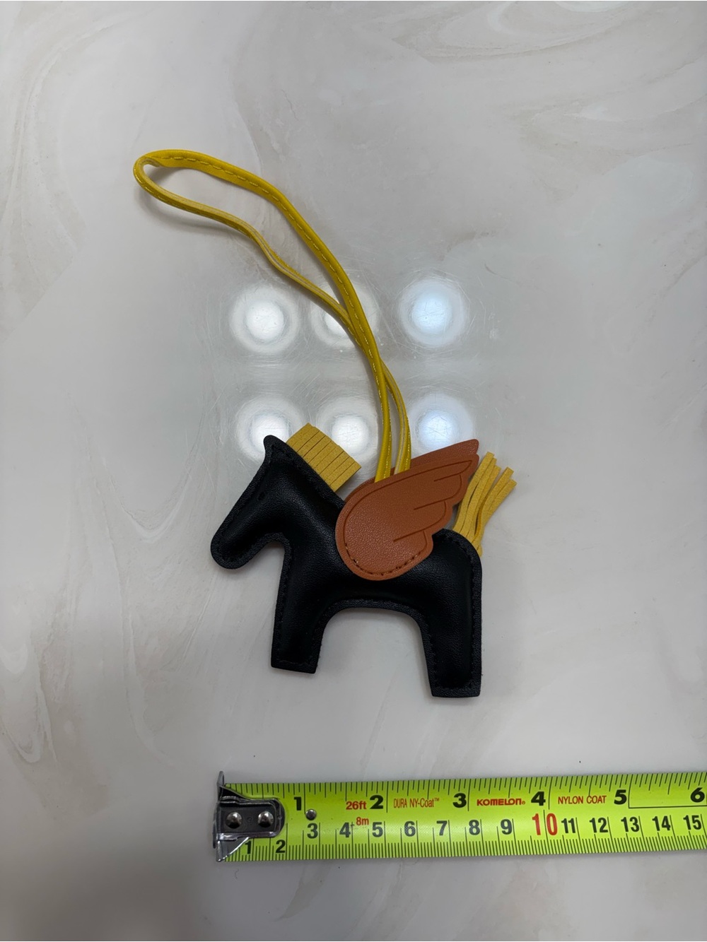 Brand new Black and Yellow Winged Horse bag Charm